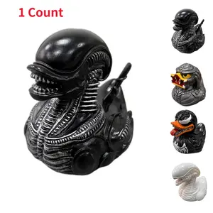 Resin Alien Duck, Unique Gothic Gifts & Collectibles, Dark Resin Duck Rubber Novelty Ornament, Decorative Duck Figurine for Halloween Decor