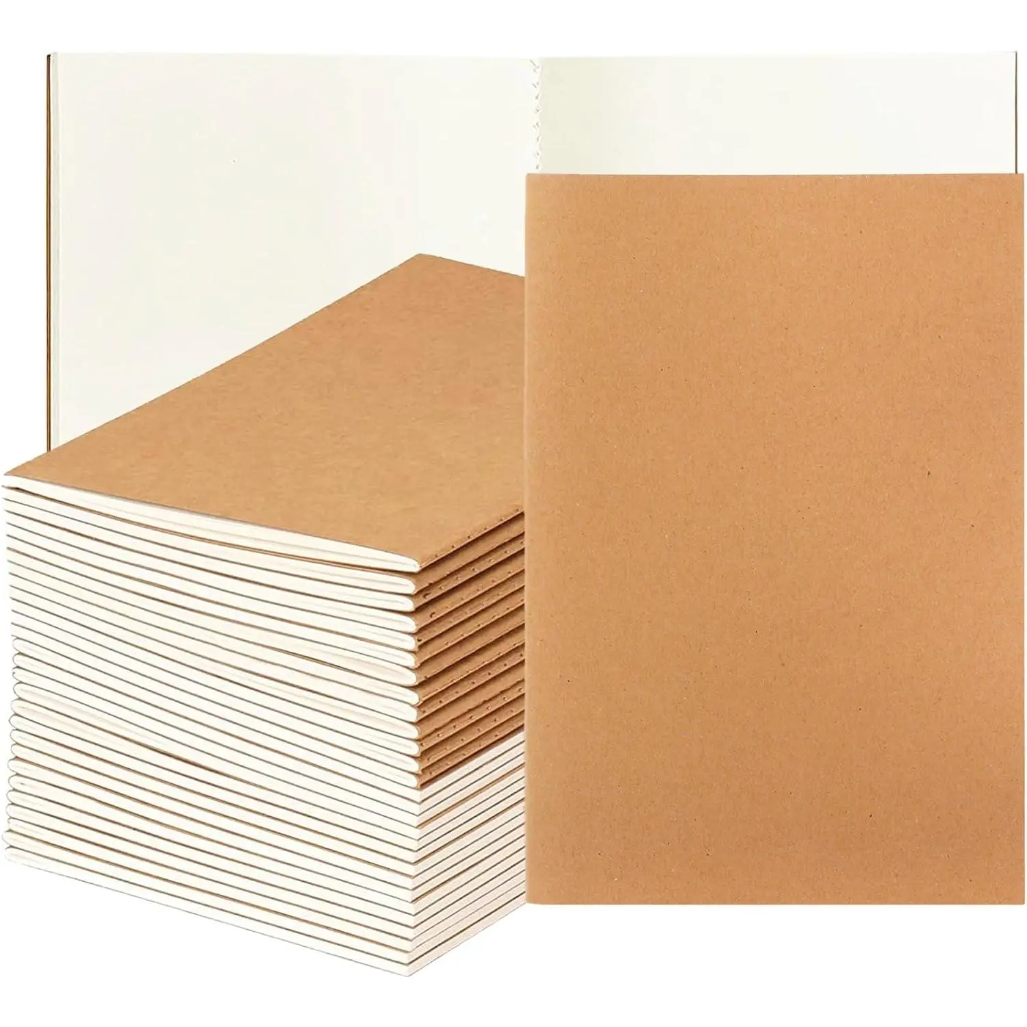 30 Pack A5  Notebooks, Bulk Blank Journals for , Travel Journal Unlined Sketchbooks Memo Diary Planner for Office Classroom Supplies, 60 Pages, 8.3x5.5 inch