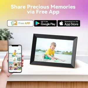 [New Deal]- 10.1 Inch WiFi Digital Picture Frame, 1280x800 HD IPS Touch Screen Cloud Smart Photo Frames, Auto Rotation, Wall Mountable, Share Photos Or Videos for Via APP