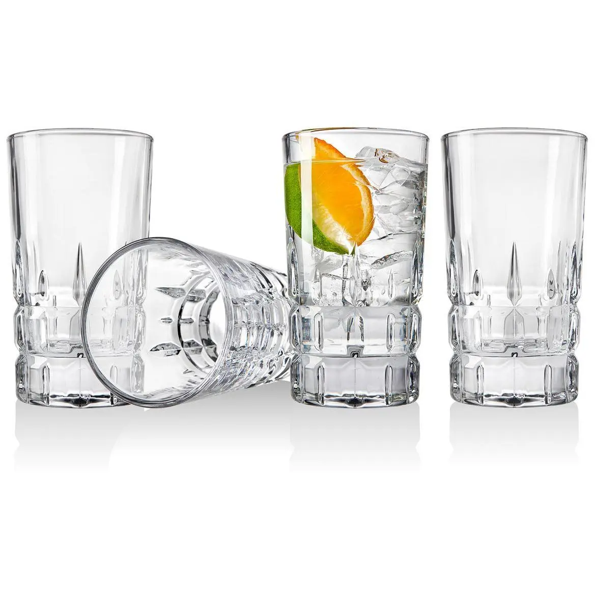 Godinger Set of 4 Crosby Square Highball Glassware