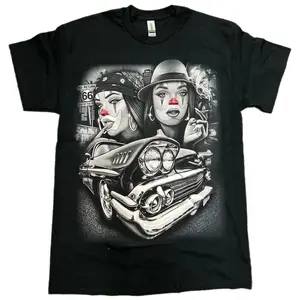 Tears of a Clown printed T-shirt, designed with dark aesthetic and street style, made of soft cotton for casual daily wear