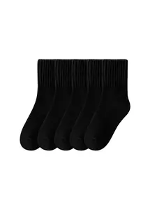 5 Pairs  Winter Socks for Women, Thick Full Cushion Mid-Calf Socks, Soft, Cozy, Ribbed Cuff for Office, Travel & Casual, EU36-40