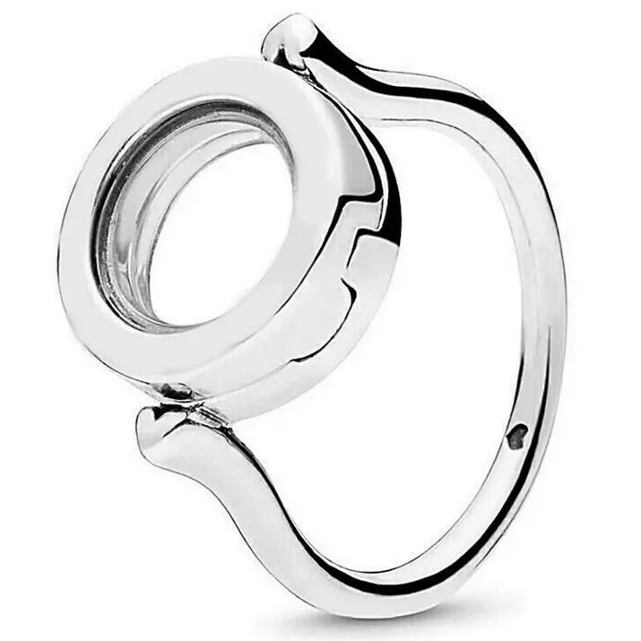 Silver Plated Floating Charms Memory Locket Ring