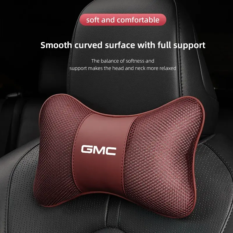 Car Headrest Neck Support Pillow Breathable Comfortable Car Accessories For GMC Terrain Sierra Canyon Yukon Acadia Savana Denali AT4 Granite Breathable Neck Cushion