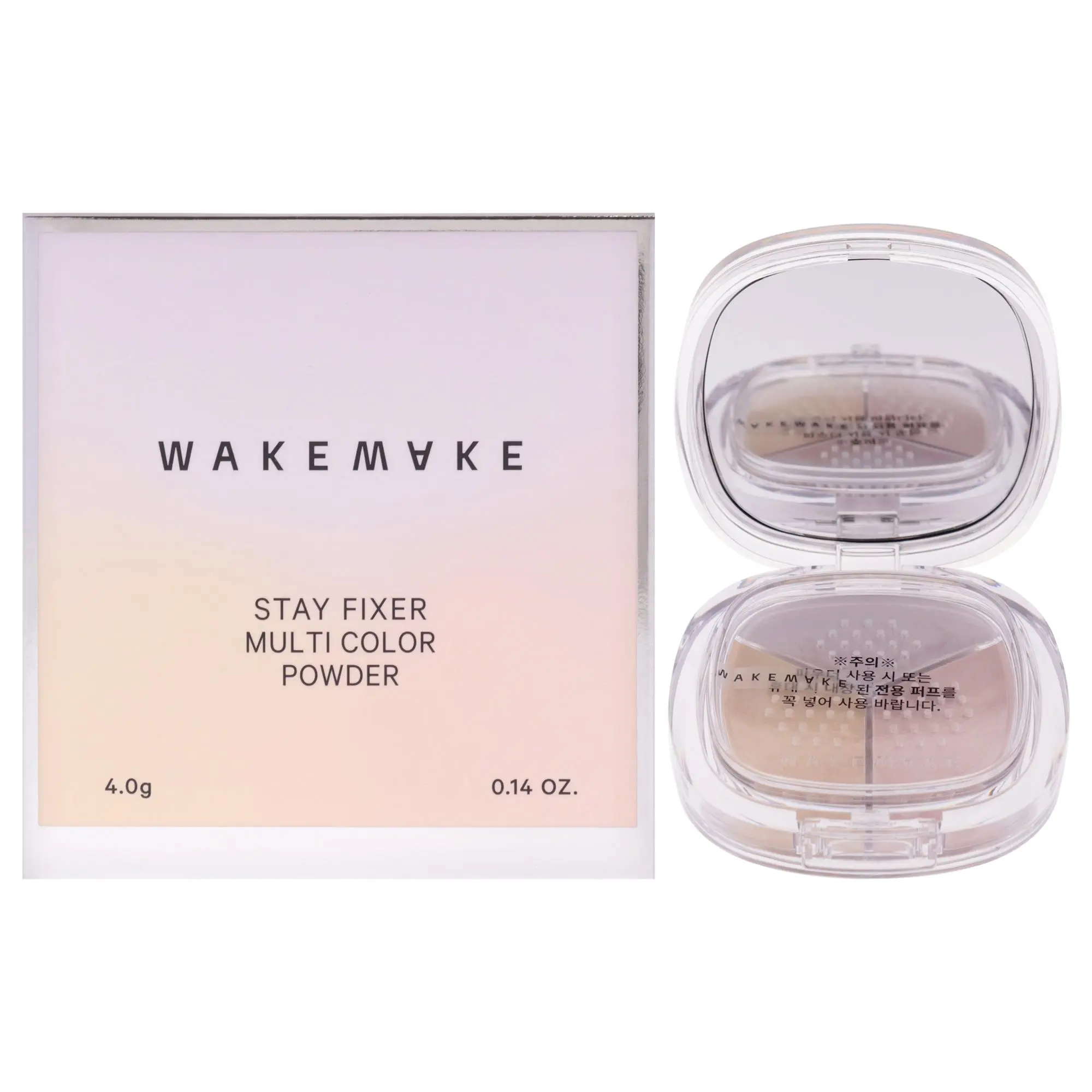 Wakemake Stay Fixer Multi-Color Makeup Powder - 02 Light Skin, 0.14oz, Easy-Apply, Natural Glow, Subtle Finish for Women