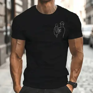 Father & Son Bond Minimalist Graphic T-Shirt – Men’s Slim Fit Tee, Casual Short-Sleeve Summer Shirt, Soft, Breathable Cotton, Trendy Simple Print Design, Comfortable Crew Neck, Perfect for Family Outings, Gifts, Everyday Wear, Special Bonding Moments