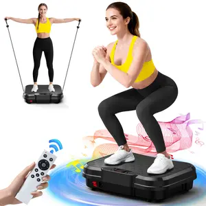 Vibration Plate Lymphatic Drainage Machine for Full Body Workout and Relaxation Vibration Platform Low Noise Easy Control Panel Max Weight 400LBS,  Compact Portable, Fitness Home Gym Equipment