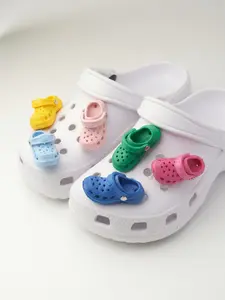 6-Piece Cross Holey Shoe Accessories Set, Boho Style 3D Shoe Flowers, DIY Cute Mini Funny Shoe Buckles, All Seasons Fashion, Shoe Charms
