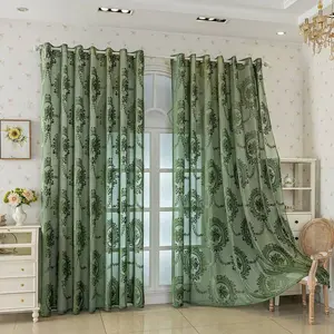 French Vintage Floral Jacquard Curtain, Heavy Drapes for Balcony, Bedroom, Living Room Decor, Minimalist Style Home Decoration