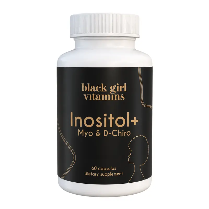 Black Girl Vitamins Inositol+ Myo-Inositol & D-Chiro-Inositol Capsules, Vegan Supplement