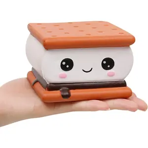 Squishies Smore Slow Rising Squishy Toy for Kids Soft Cookies Sandwich Scented Stress Relief Realistic Food Cute Squeeze Squish Toy