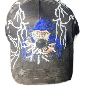 El Hechicero Embroidered Snapback Hat with Lightning Bolt Design and High-Quality Stitching
