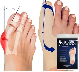 Bunion Bootie - Ultra-Thin Big Toe Bunion Corrector Shoe Insert - Bunion Support for Walking, Running, Hiking Shoes - (Only 0.44mm Thick!) & Durable - Comfortable Compression Support for Big Toe Bunions Insoles toe  corrector