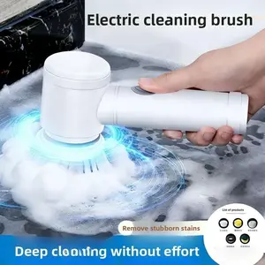 Handheld Cordless Spin Scrubber, Powerful Rechargeable Portable Cleaning Brush with Replaceable Heads, Multi-Purpose Household Cleaner for Bathroom, Kitchen Tile Deep Cleaning (Sports & Outdoor Protective Gear Accessory)