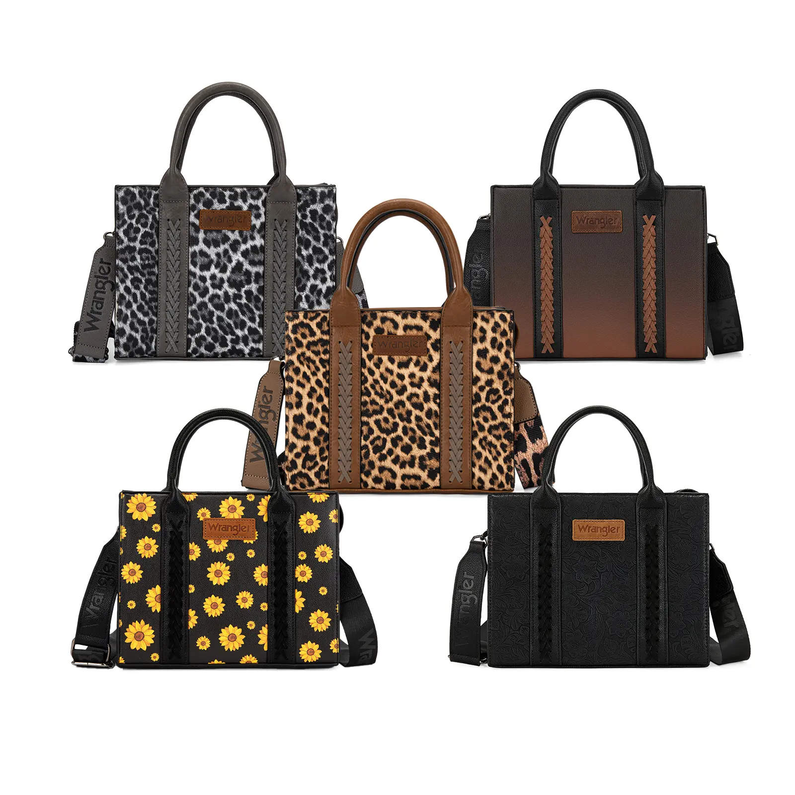 Wrangler Medium Tote Bag Top Handle Handbags Satchel Bag Women with Crossbody Strap