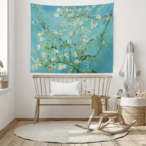 1Pc Van Gogh's Almond Blossom Branches Classic Vintage Art Tapestry - Premium Soft-Toned Print, Fine Smooth Texture, Aesthetic Room Decor for Living Room & Bedroom Wall Artwork Tapestries