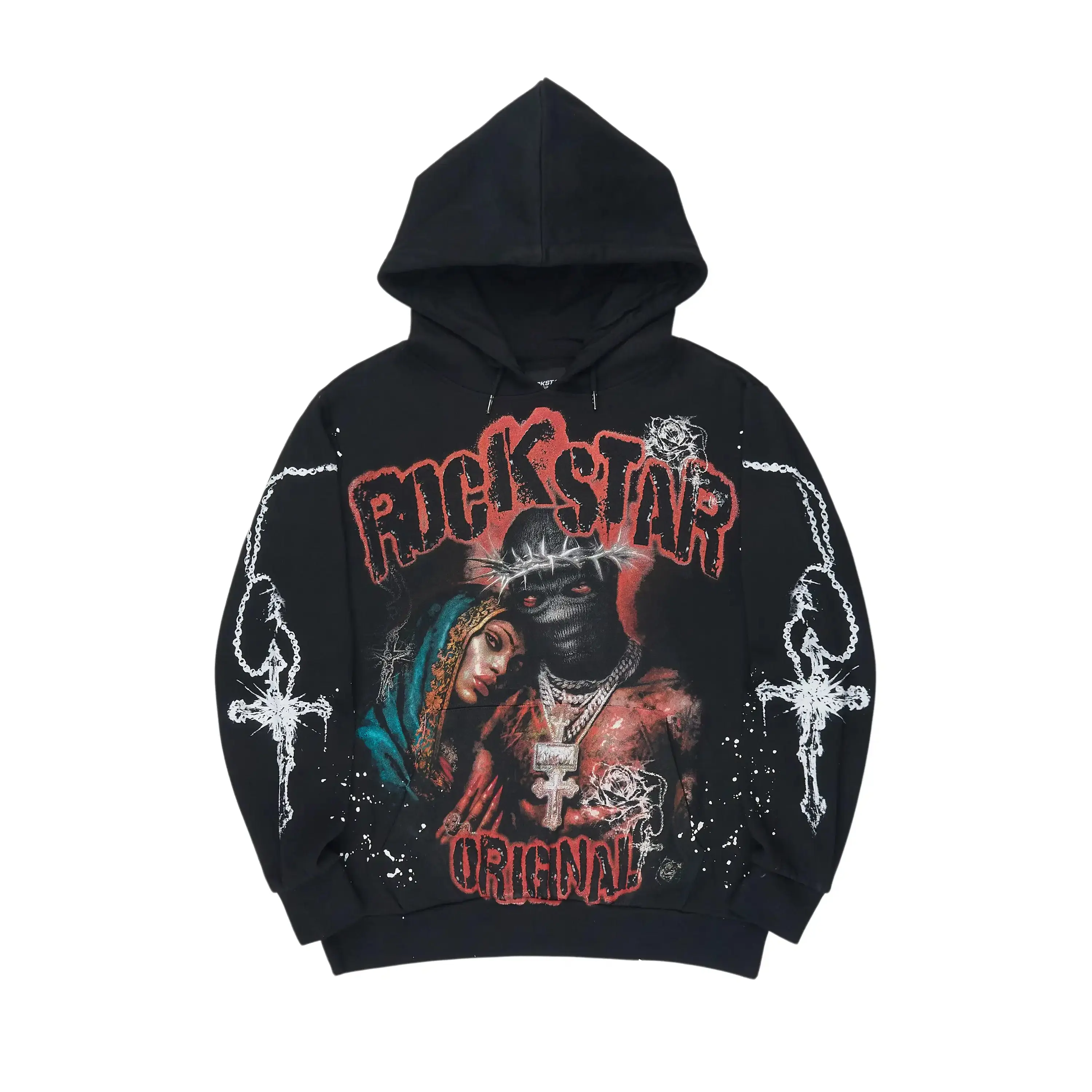 Vontae Black/Red Painted Hoodie Vontae Black/Red Painted Hoodie
