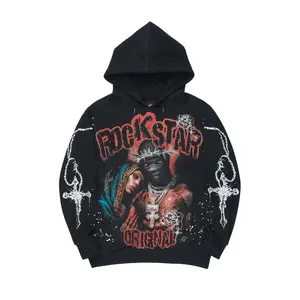 Vontae Black/Red Painted Hoodie Vontae Black/Red Painted Hoodie