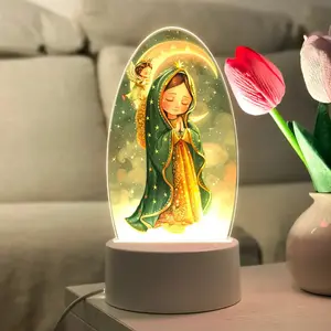 1 LED Night Light - Our Lady of Guadalupe Religious Decoration, USB Powered Soft Light, Compact Bedside Lamp Suitable for Catholic Families, Prayer Room, Gift - Safe USB Operation with Soothing Ambient Lighting, Sacred Image Display, Energy Efficient Bulb