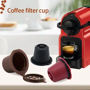 3pcs Reusable Coffee Capsule Filter Sleeves, Includes Coffee Spoon and Brush, Refillable Coffee Powder Filters, Convenient Brewing Accessories