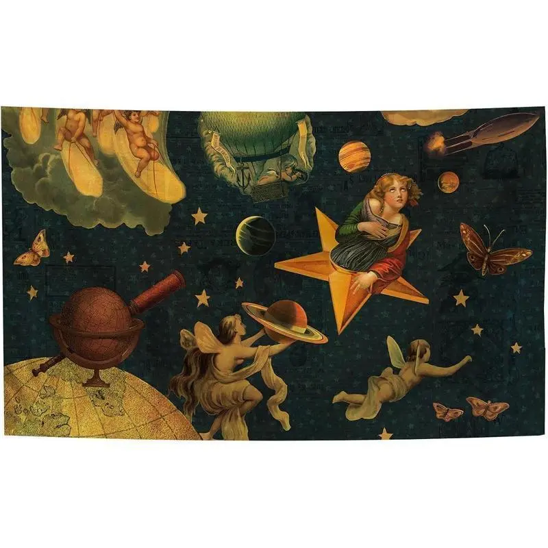 Tapestry The Smashing Rock Band Pumpkins Tapestry Mellon Collie And The Infinite Sadness Album Cover Tapestry 40x60 IN with  Tapestry Wall Hanging for College Dorm Room Decor, Parties, Gift, green