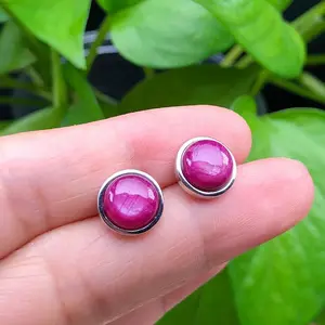 Natural Ruby Earring Stud for Women, More Jewelry in Live Room, Ruby Zoisite Gemstone Studs, Gemstone Stud Earrings, Crystal Stud Earrings, Fashion Earrings, Red Ruby Gemstones, Jewelry Gift for Women