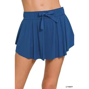 Zenana Ruffle Hem Tennis Skirt With Hidden Inner Pockets