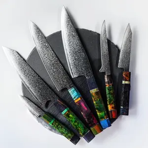 Coral Collection of Damascus Kitchen Knives