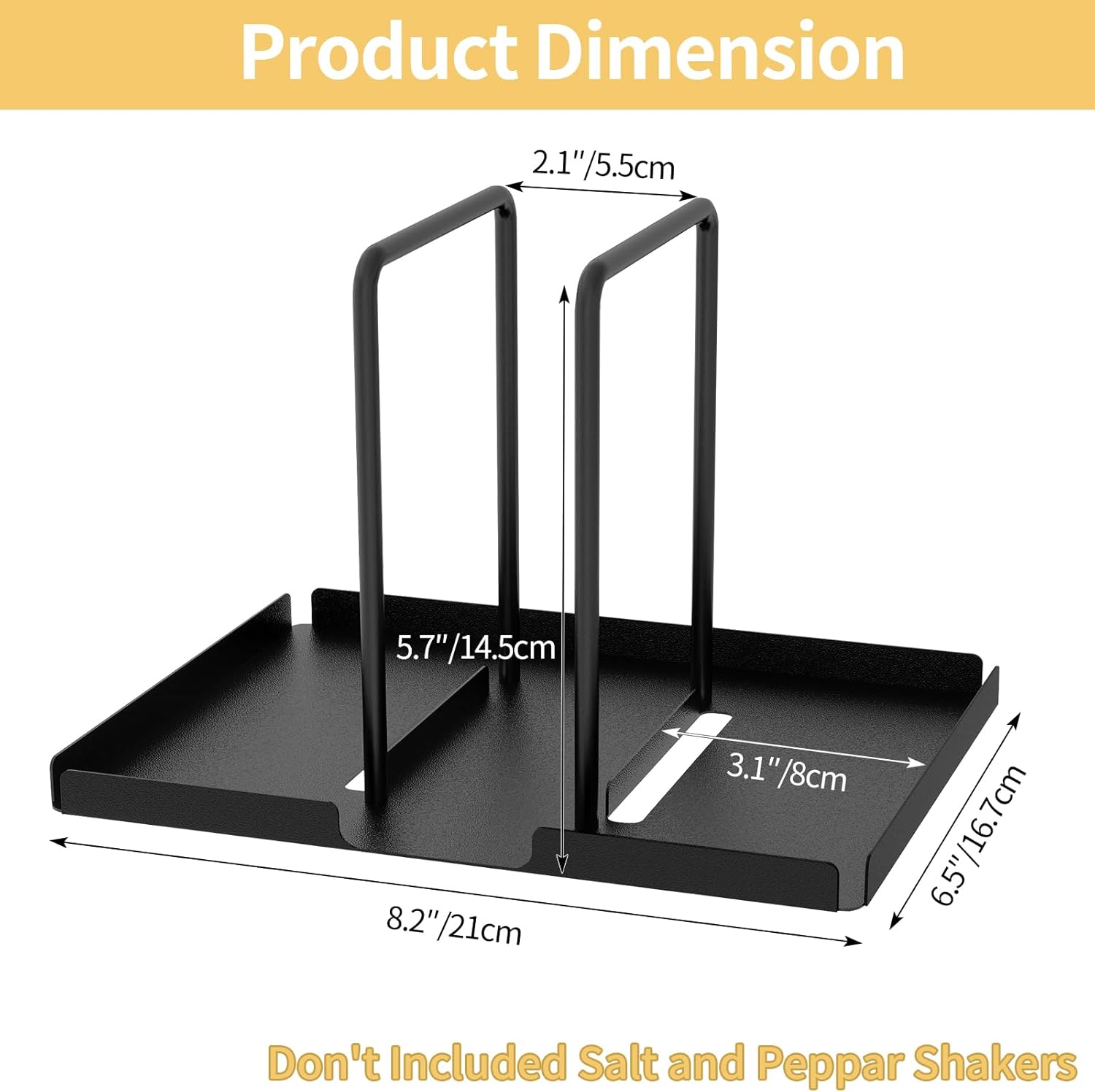 Napkin Holder, Metal Napkin Holder for Table with Salt and Pepper Shakers Caddy, Napkin Storage Dispenser for Kitchen Dinner Table and Picnic Decors, Black