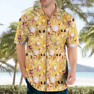 Tropical Summer Shirt, Beach Vacation Outfit, Tropical Party – Yellow Aloha Hawaiian Shirt, Anime Hawaiian Shirt for Fans #alohashirt #hawaiianshirt #tropicalvibes #summeroutfit #beachwear #viraloutfit