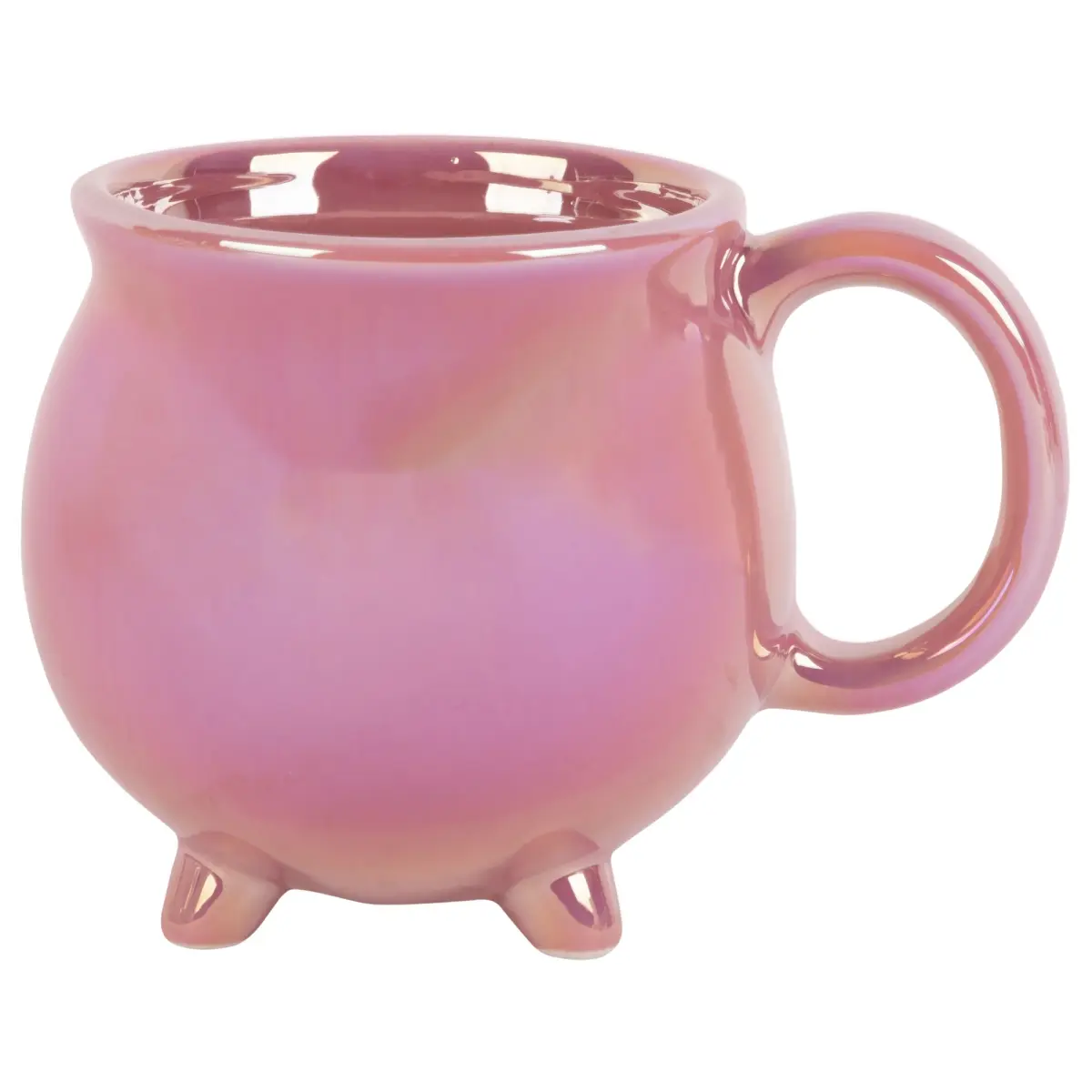 Home Essentials & Beyond 97947 Sturdy Glossy Halloween 20 oz Luster Pink Cauldron Mug, Unisex Kitchen Drinkware, Modern, 20Oz, Glossy Finish, Sturdy Feet