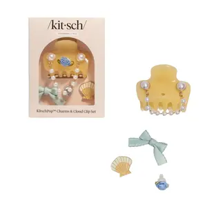 KitschPop™ Coastal Cottage Cloud Clip Set in Butter Yellow