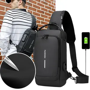 Men's Crossbody Bag Oxford Anti-Theft with Password Lock Large Travel Multi-Layer Storage Detachable Strap Durable Stylish Black Friday