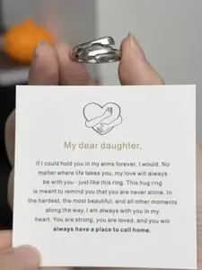 Embrace Ring for Daughter, Love & Protection Symbol, Hope Ring for Women, Hug Ring Gift Card Included, Perfect Motherhood Accessory