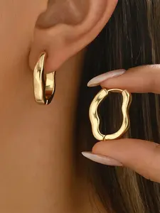 1 Pair Simple Hoop Earrings For Women For Wedding Engagement Anniversary Party Jewelry, Fashionable Jewelry