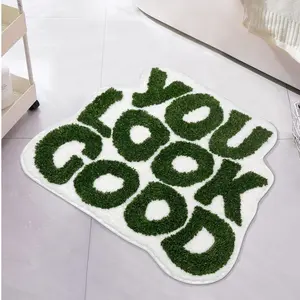 You Look Good Letter Pattern Bath Mat Soft Absorbent Rug for Home Decor Bathroom Hotel Dormitory 1 Count Ideal for Comfort and Absorbency