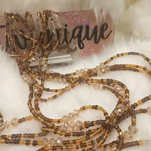 Brown Sugar Waist Beads - Elegant Beaded Waist Chain for Women, Perfect for Everyday Wear and Special Occasions