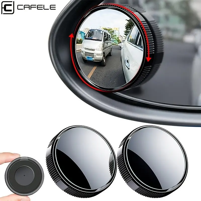 Reusable Car Rearview Blind Spot Mirror, Seamless HD Glass Convex Blind Spot Rearview Mirror, 360 Degree Adjustable Waterproof Car Blindspot Mirror fo