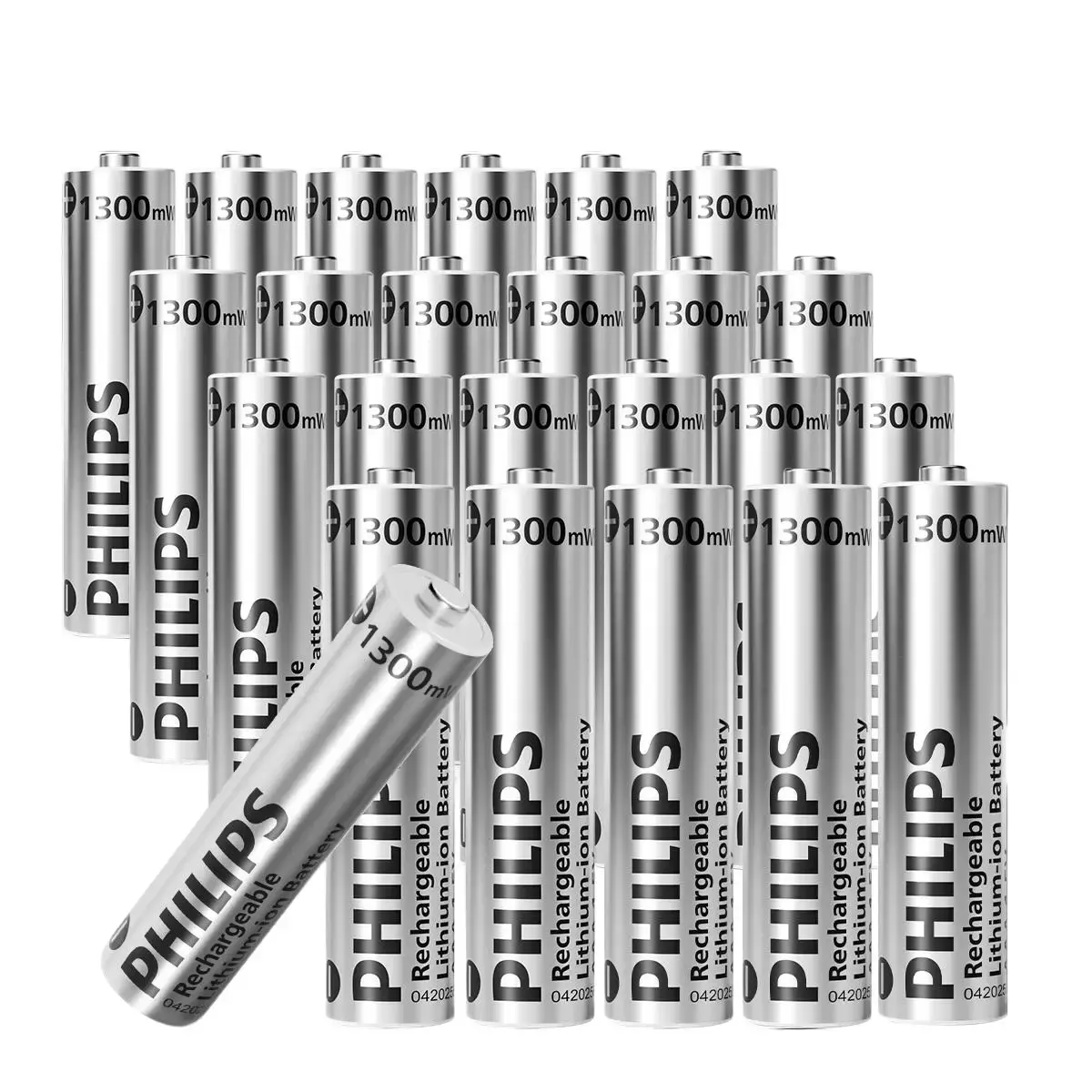 Philips Rechargeable AAA Batteries Lithium, 1300mWh 1.5V Constant Output Triple A Li-ion Batteries 1200 Cycles Long Lasting for Remote Controls, Wireless Mouse, Flashlight Headlamp Toys