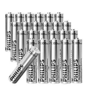 Philips Rechargeable AAA Batteries Lithium, 1300mWh 1.5V Constant Output Triple A Li-ion Batteries 1200 Cycles Long Lasting for Remote Controls, Wireless Mouse, Flashlight Headlamp Toys