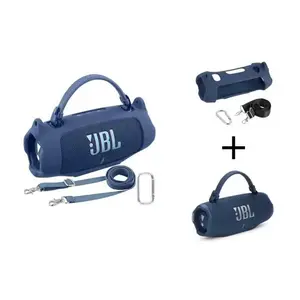 for JBL Charge 6 Waterproof Portable Bluetooth Speaker Silicone Case,Soft Protective Sleeve Cover with Shoulder Strap for JBL Charge 6 Speaker，This product comes with a protective case and a speaker. IP68 waterproof & dustproof Outdoor Spea