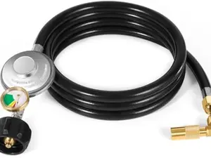 WADEO 7 Feet Propane Adapter Hose, Propane Regulator with Hose and Elbow Adapter for 17"/22" Blackstone Griddle, Gas Grill Regulator and Hose for Most LP Gas Grill, Heater and Fire Pit Table
