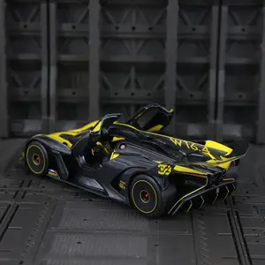 1:24 Scale Replica Bugatti Alloy Car Model Static Racing Car Decoration Gift with Openable Doors on Both Sides