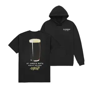 Guinness St James Gate T Shirt, 2 Sides Pint Beer Glass Graphic Tee, Dublin Ireland Vintage Brewery Design, Classic Black Gold Print, Soft Cotton Blend Shirt, Irish Pub Apparel, Gift for Guinness Fans