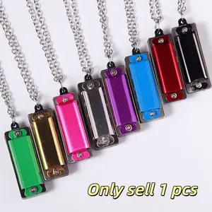 Mini Harmonica Necklace, Four-Hole Eight-Tone Mini Harmonica, Playable Song Instrument, Fun Halloween & Christmas Gift Idea