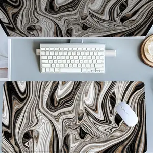 Marble Texture Mouse Pads Gaming Mouse Pad Extended Mouse Pad Computer Desk Mat with Non - Slip Rubber Base Stitched Edges Surface, Luxurious & Modern Style for PC Gamers, Office Workers & Home Use, Desktop Accessory