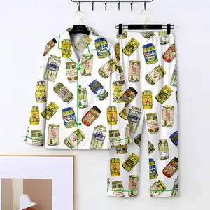 Pickle Pajamas Set, Canned Pickles Satin Pajamas, Dill Pickle Lover Gift, Homemade Pickle PJ Shorts Set, Pickle Jar Pajama, Foodie Nightwear