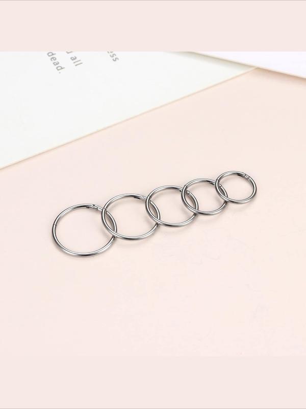 5Pcs G23 Titanium Nose Rings Hoops 20G 18G 16G Clicker Hinged Piercing Hoop Body Piercing Rings for Septum Cartilage Daith Rook Lip Tragus Helix Conch Ear Lobe Earrings Hypoallergenic Nose Piercing Jewelry Women Men 6/7/8/9/10mm