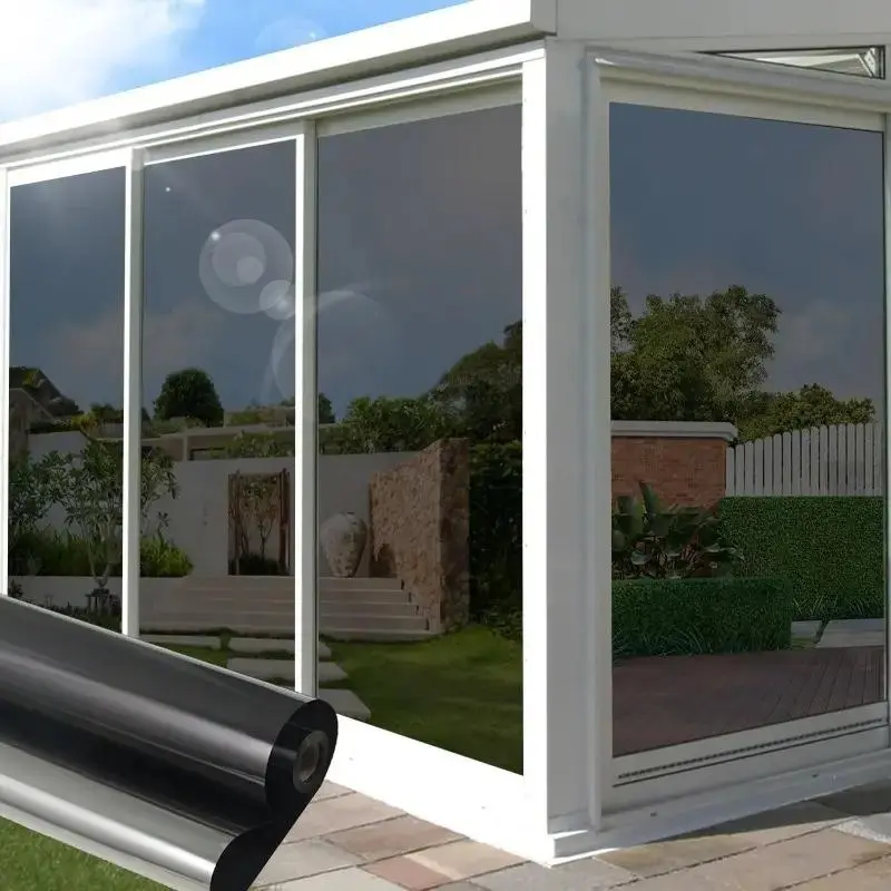 Heat Insulation Film, 1 Roll One-way Perspective Sun Protection UV Protection Solar Film, Home Balcony Shading Film, Sun Shade Film, Window Sun Blocker, Window Privacy Films, Living Room Home Decoration