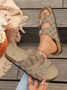 Women's Cross Strap Flat Sandals, PU Leather Slides, Comfortable Fashion Slip-On Shoes, Perfect for Daily Wear and Outdoor Activities, Trendy Beach Shoes